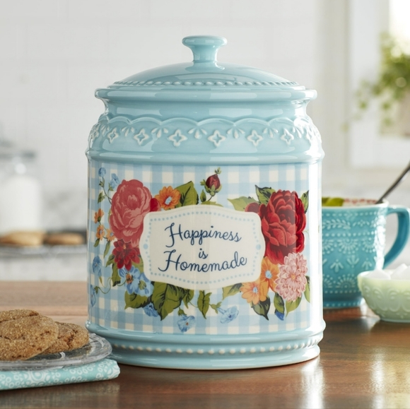 ❤️ New Pioneer Woman Happiness is Homemade Stoneware Cookie Jar - Picture 1 of 7